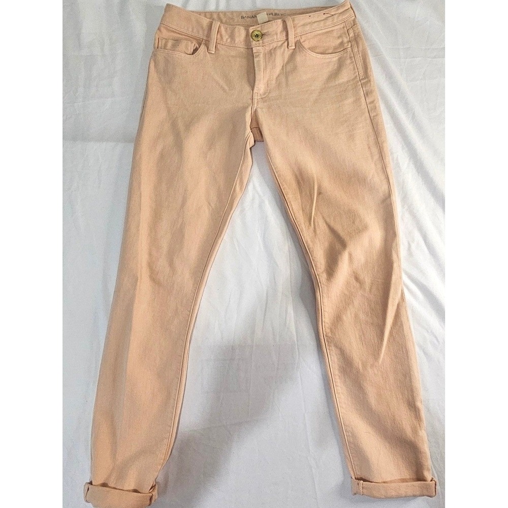 Banana Republic‎ Skinny Jeans Womens 26 Peach Apricot Cotton Stretch Mid Rise